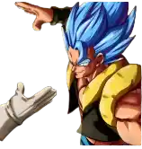 Gogeta Super Saiyan Blue proposant une poignée de main