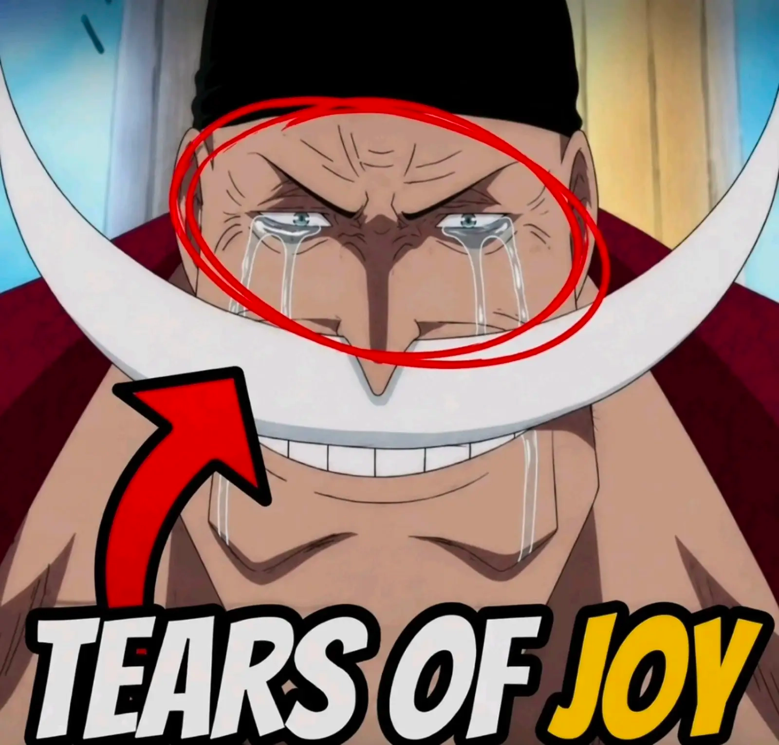 Barbe Blanche pleure de joie