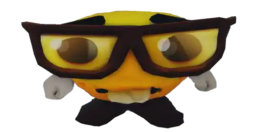 Emoji nerd 3D avec grosses lunettes