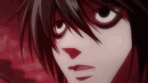 L Lawliet de Death Note choqué et terrifié