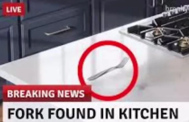 Alerte info une fourchette découverte dans la cuisine