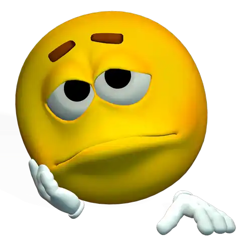 Emoji Joe affalé l'air fatigué