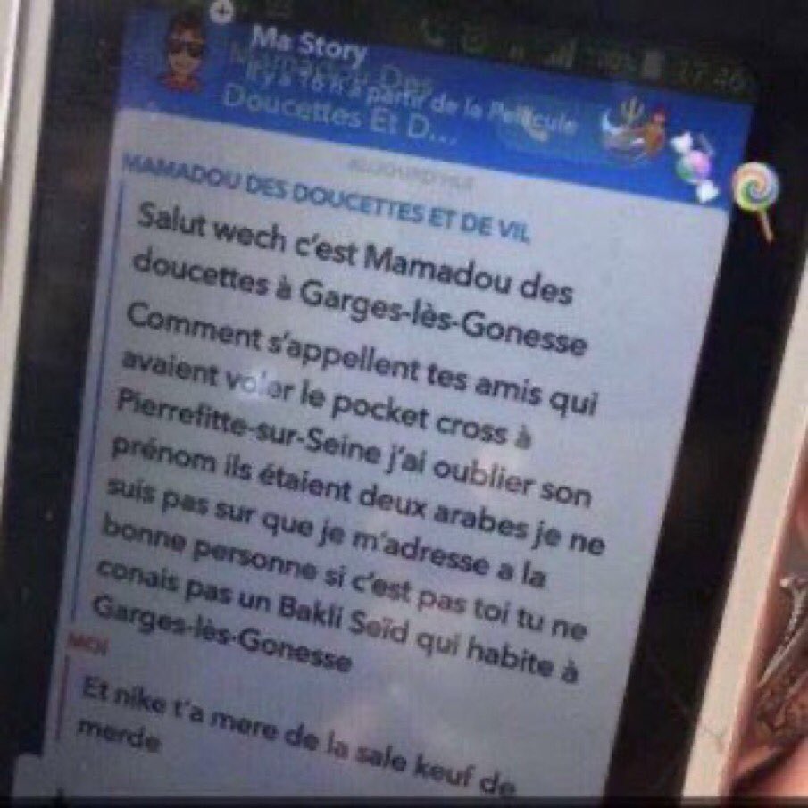 snapchat - Salut wech c'est Mamadou des doucettes à Garges-lès-Gonesse