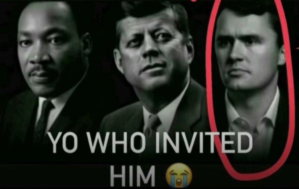 Yo who invited him ? Charlie Kirk incrusté aux côtés de Martin Luther King et JFK