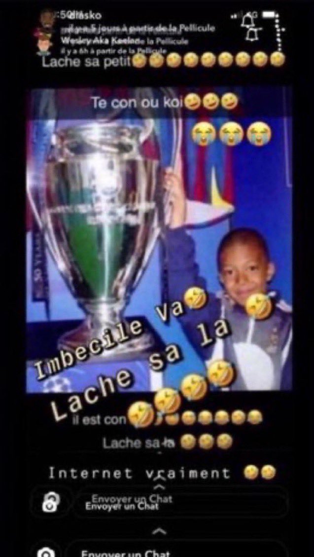 snapchat - Kylian Mbappé - Imbecile va, Lache sa la