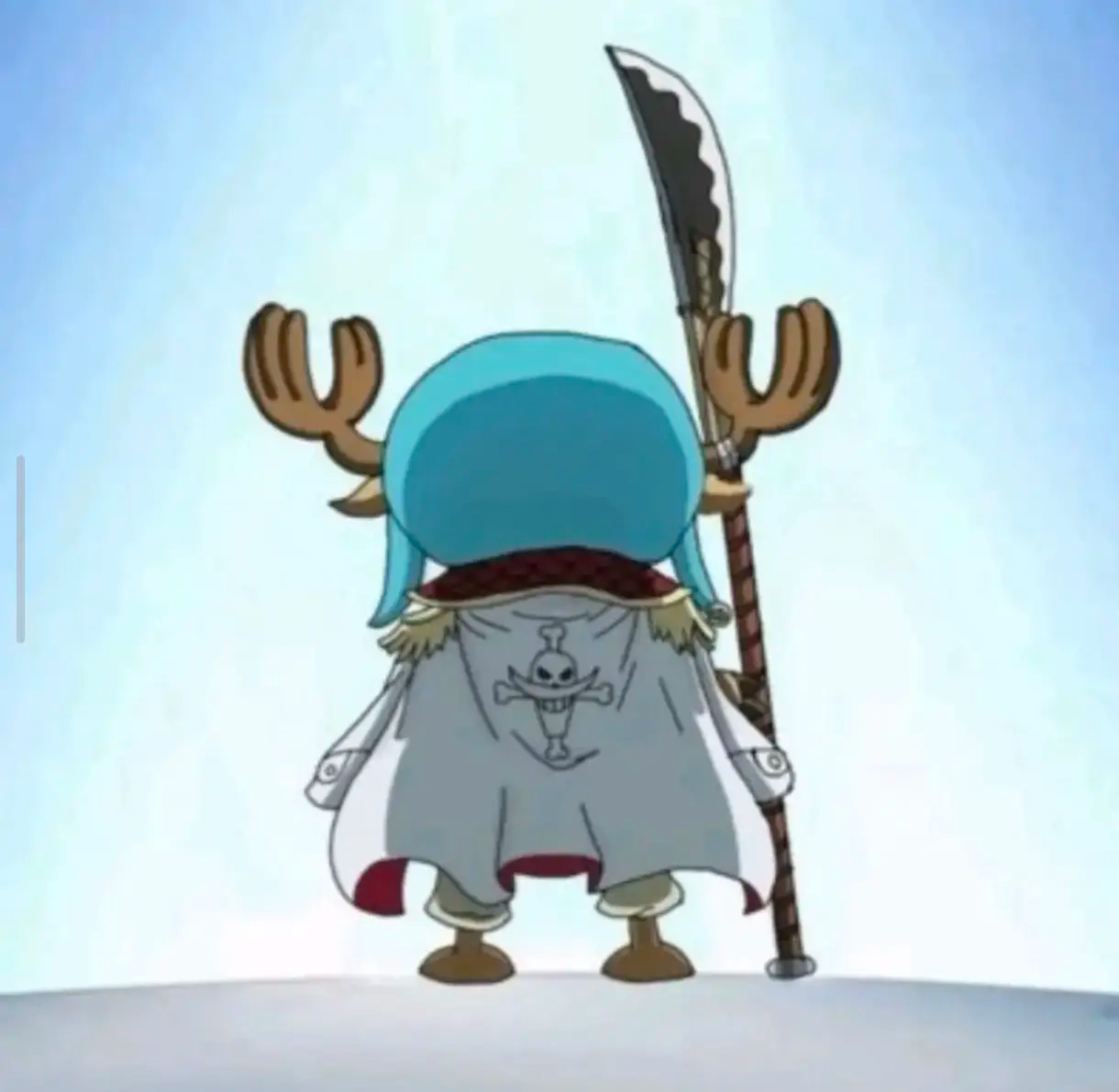 Tony-Tony Chopper de dos déguisé en Barbe Blanche
