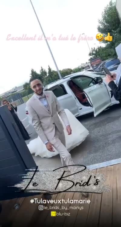 snapchat - Attends! Mais marche en meme temps que ton marie! Attends, là tu vas où là, marche plus vite que la mariée, précipité pas le temps