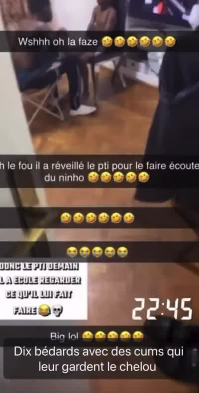 snapchat - Un grand frère réveille son petit frère pour lui faire écouter du Ninho