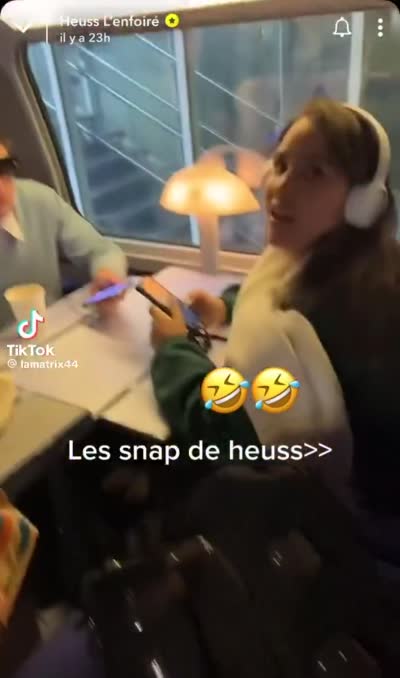 snapchat - Heuss L'enfoiré interpelle des passagers dans un train