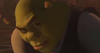 Shrek fait un regard séducteur/malicieux et un clin d'œil