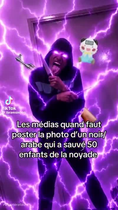 TikTok - Les médias quand faut poster la photo d'un noir/arabe qui a sauvé 50 enfants de la noyade