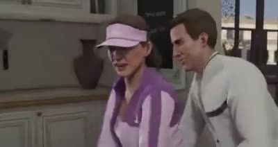 Un singe surprend Amanda et le prof de tennis dans GTA V
