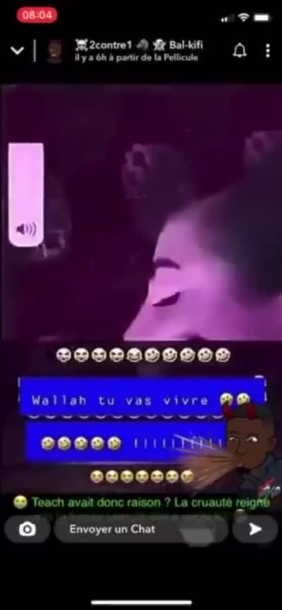 snapchat - Wallah tu vas vivre. Tu vas pas te suicider, tu vas vivre.