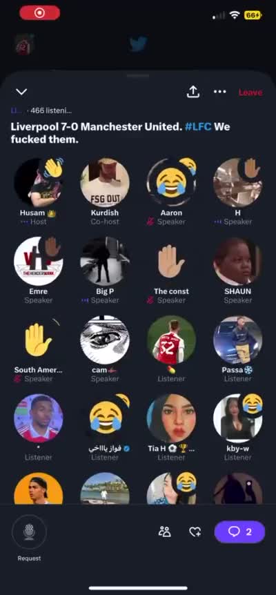 Fou rire général dans un Twitter Space après Liverpool contre Manchester United