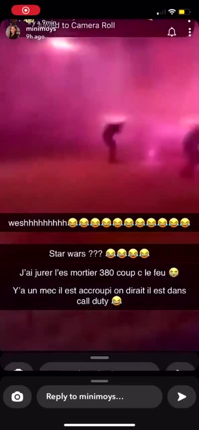 snapchat - Tirs de mortiers d'artifice en pleine rue comparés à Star Wars