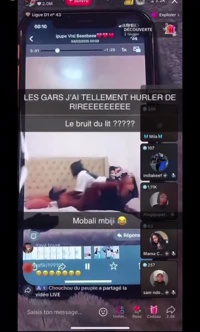 snapchat - Fou rire en direct devant un couple faisant grincer le lit en allant dessus