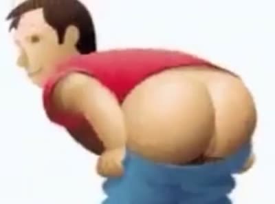 Emoji Apple Homme illustré baissant son pantalon et montrant ses fesses