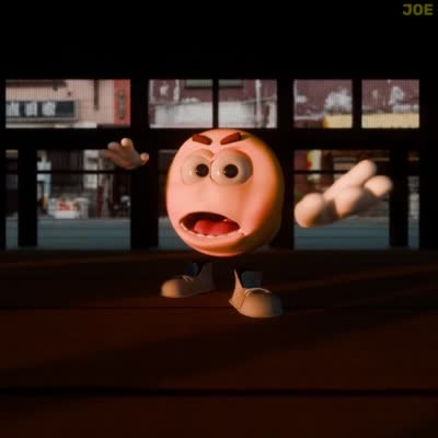 Emoji 3D Joe qui fait un clonage ninja et attaque avec ses fesses