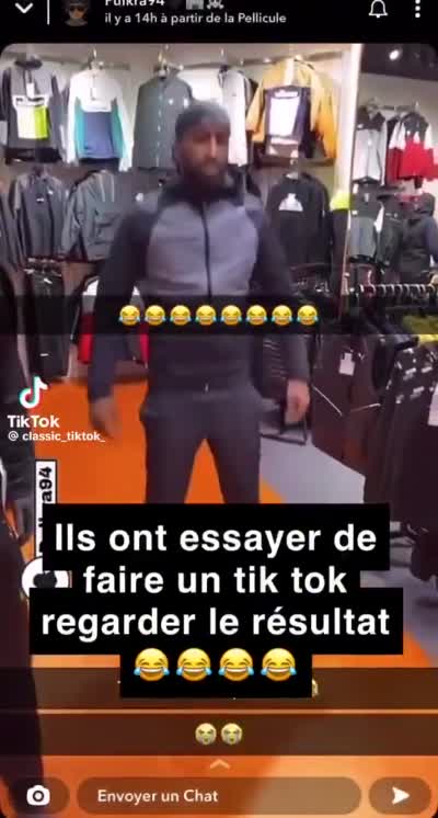 snapchat - Un homme rate sa transition TikTok dans un magasin de sport