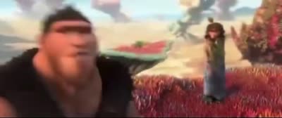 Grug Croods qui secoue la tête en panique